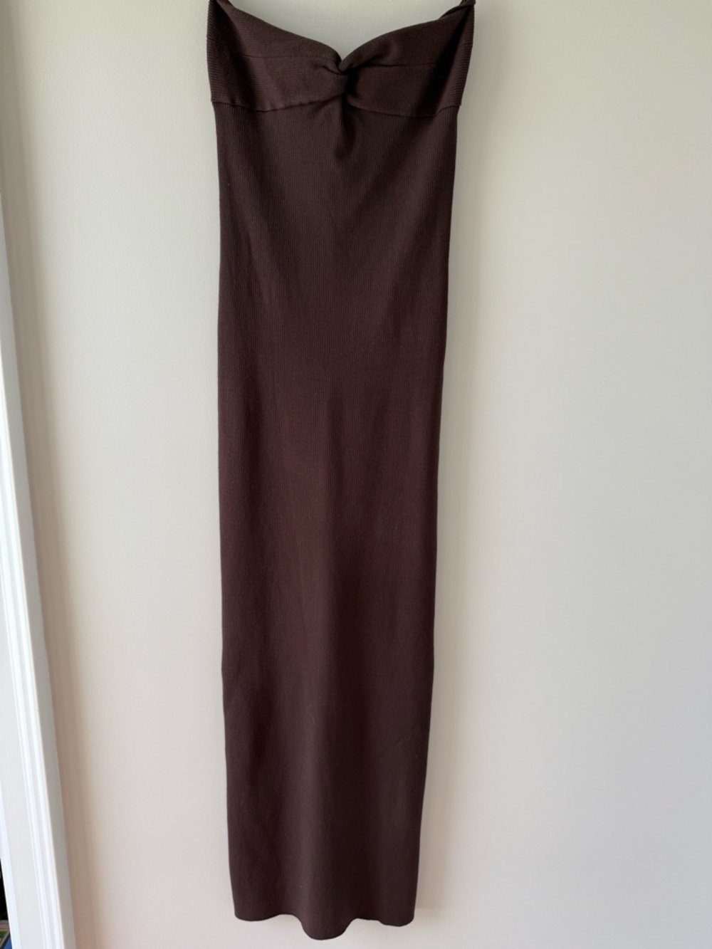 Babaton Strapless Maxi Dress in Dark Brown